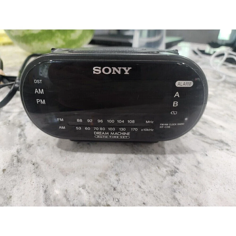 Sony Dream Machine ICF-C318 AM/FM Dual Alarm Clock Radio Black Tested & Works